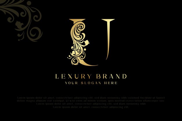 letra de lujo u nombre dorado inicial diseño de logotipo moderno