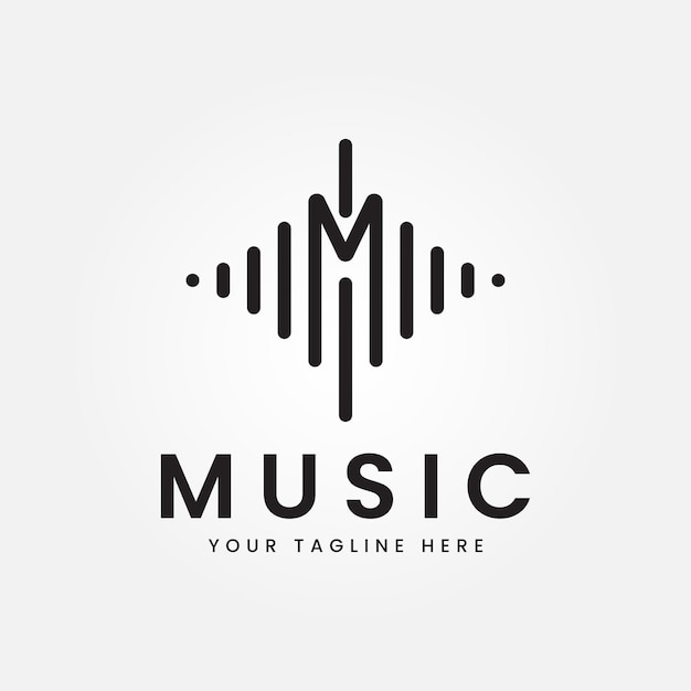 letra M Colección de diseño de logotipo de música con estilo degradado