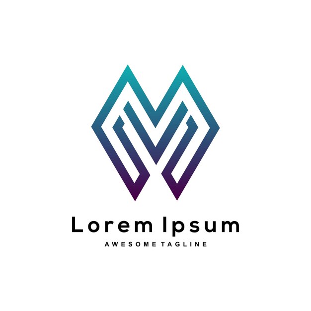 Una letra m con un diseño colorido.