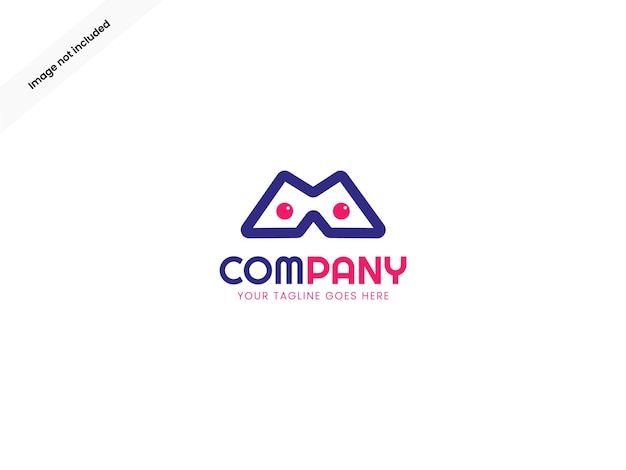 Letra M con diseño de logotipo de ojo de juego