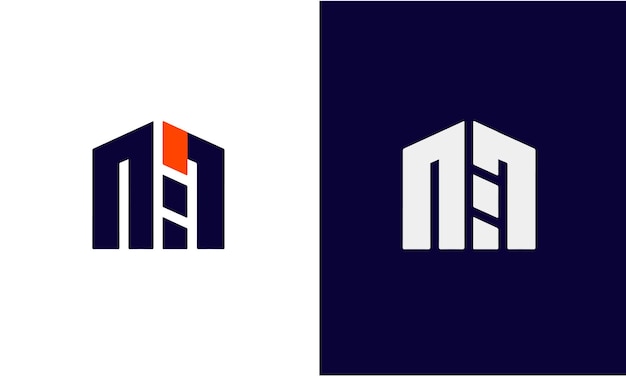 Letra M E con el logotipo del elemento de apartamento
