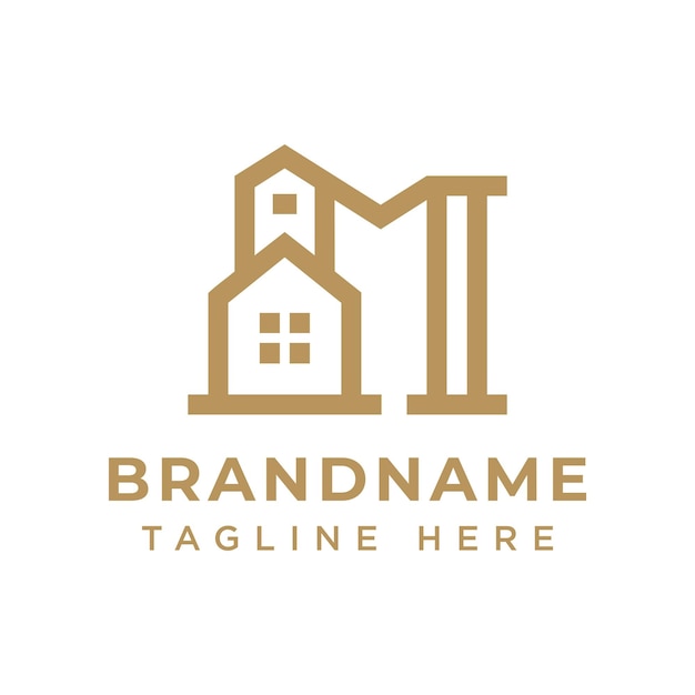 La letra M Home Luxury Logotipo que simboliza la elegancia de lujo y la vida de lujo