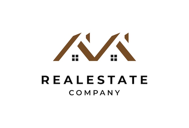 letra M Inmobiliaria logotipo diseño inspiración vector ilustración