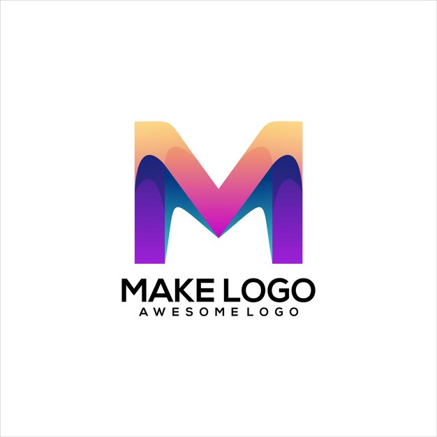 Letra M Logotipo colorido degradado abstracto