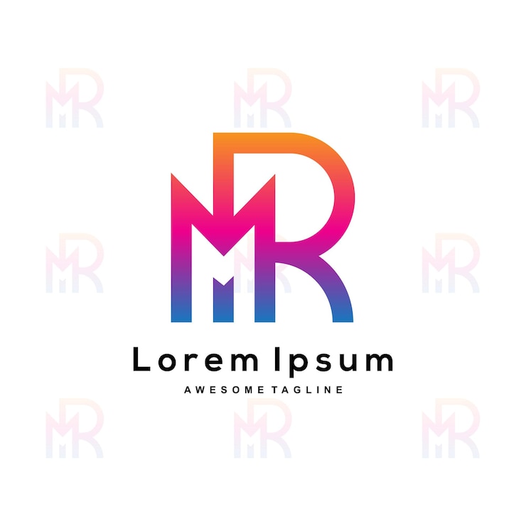 Vector una letra m con un logotipo colorido para un rastreador increíble