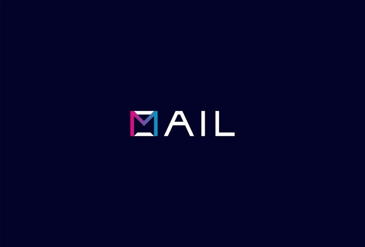 Vector la letra m del logotipo del correo con la combinación del ícono del correo en el texto la ilustración vectorial del logotipo de la tipografía del correo