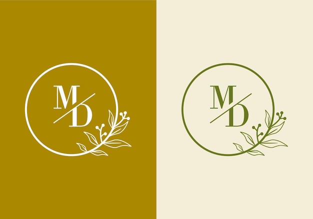 letra M, logotipo D, adecuado para el símbolo inicial de la empresa.