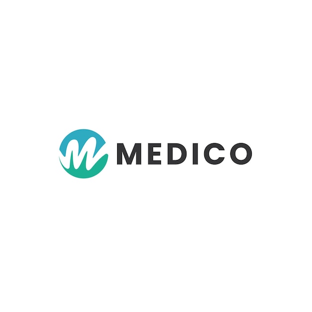La letra M del logotipo moderno de Medico Verctor