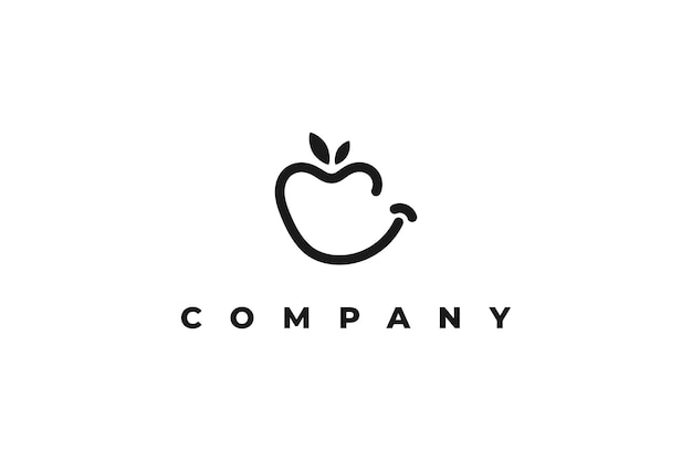 letra m manzana y logotipo de sonrisa