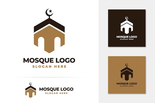 Letra m mezquita logo vector