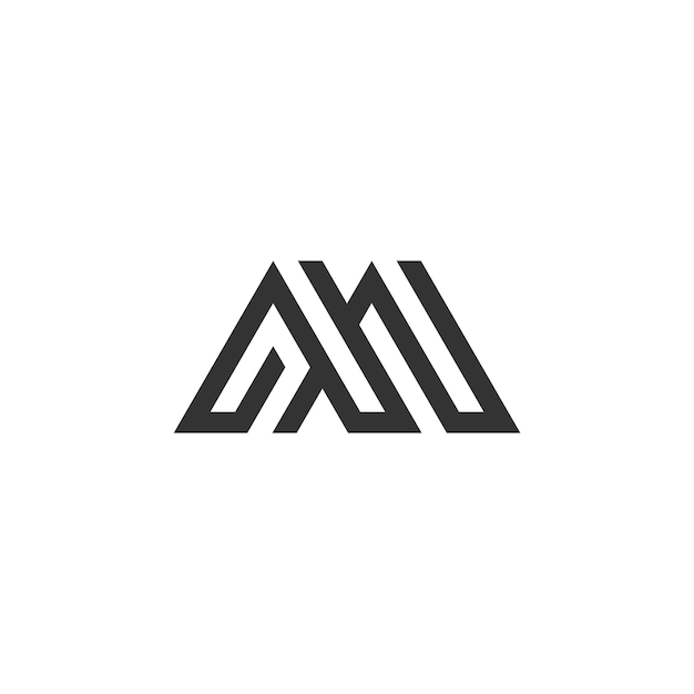 Letra M Monograma Logo Plantilla Ilustración Diseño Vector EPS 10