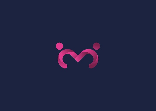 letra m con personas diseño de icono de logotipo inspiración de plantilla de diseño vectorial