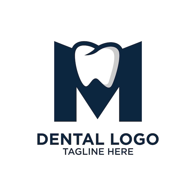 Letra M Plantilla de diseño de logotipo dental Inspiración Ilustración vectorial