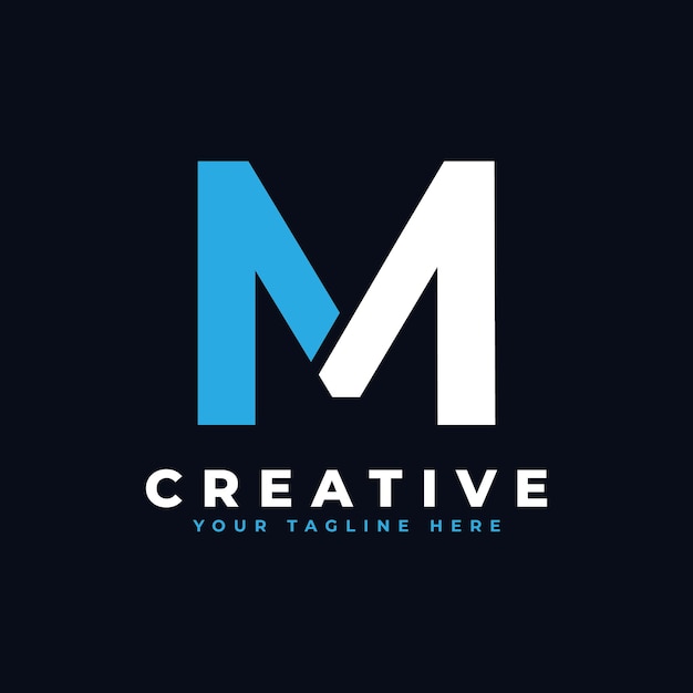 Letra M Tech Logo Diseño Vector Ilustración Moderno Monograma Icono
