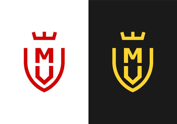 Vector letra m y v, adecuadas para el símbolo inicial de la empresa.