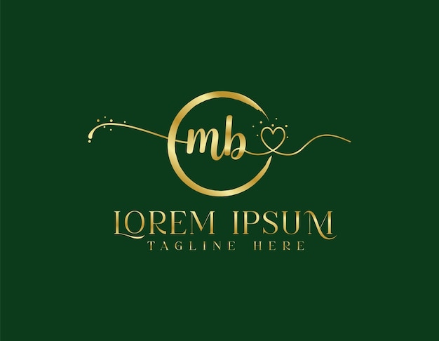 Letra MB Logotipo moderno en cursiva femenina