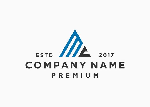letra mc triángulo logotipo diseño vector ilustración plantilla
