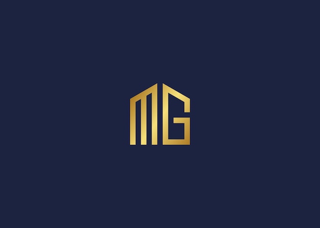 Vector letra mg con el logotipo de la casa diseño de icono inspiración de plantilla de diseño vectorial