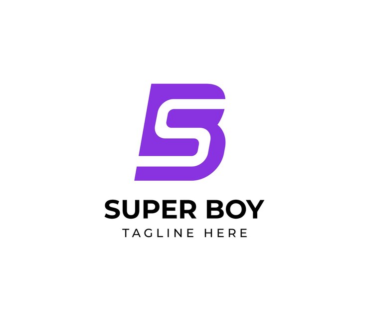 Letra minimalista moderna logotipo SB o BS