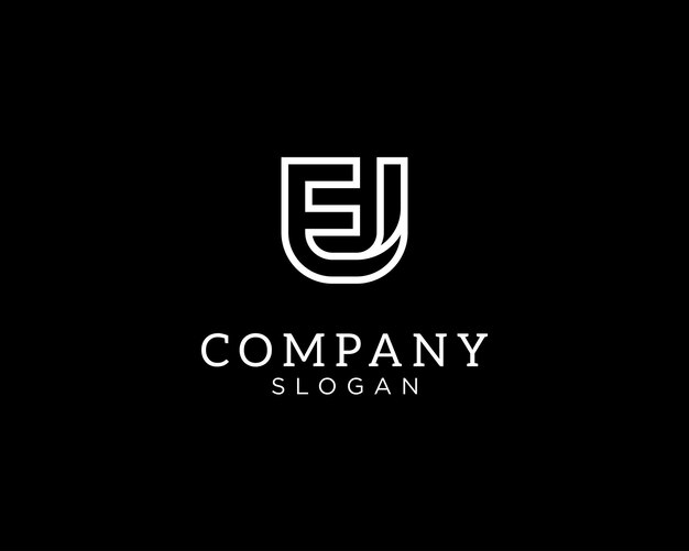 letra minimalista moderna UE o logotipo inicial UE