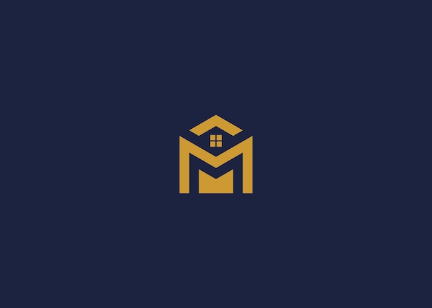 letra mm con el logotipo de la casa diseño de icono modelo de diseño vectorial inspiración
