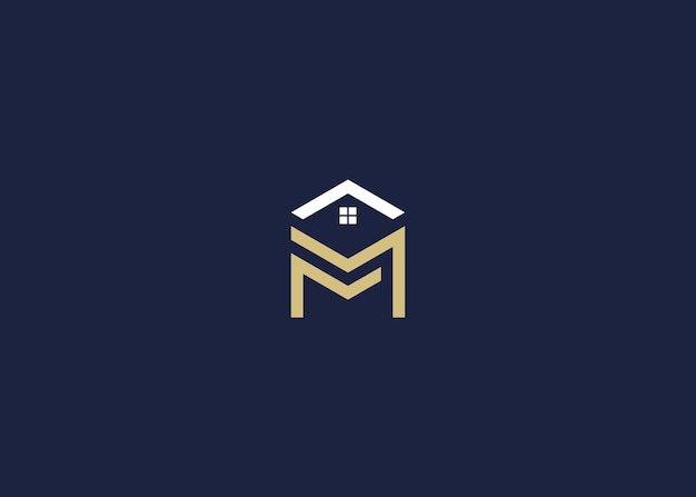 letra mm con el logotipo de la casa diseño de icono modelo de diseño vectorial inspiración