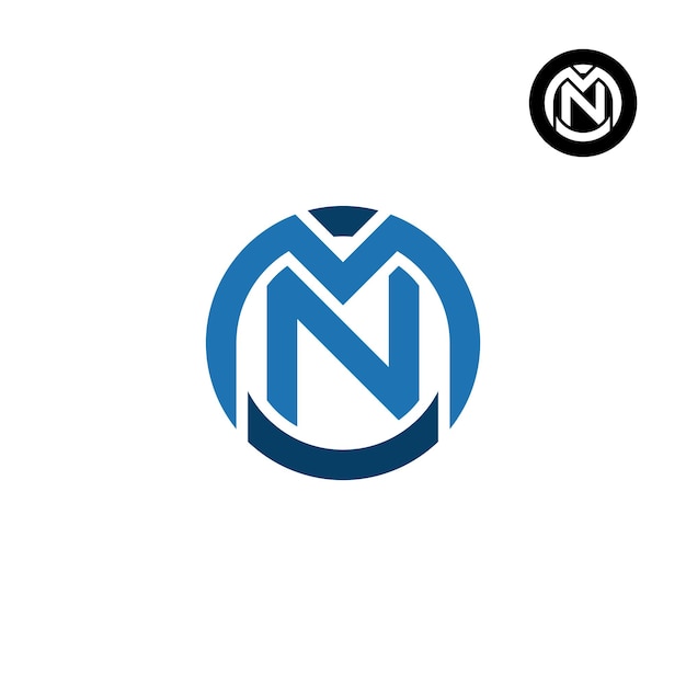 Letra MN NM Circle Bold diseño de logotipo
