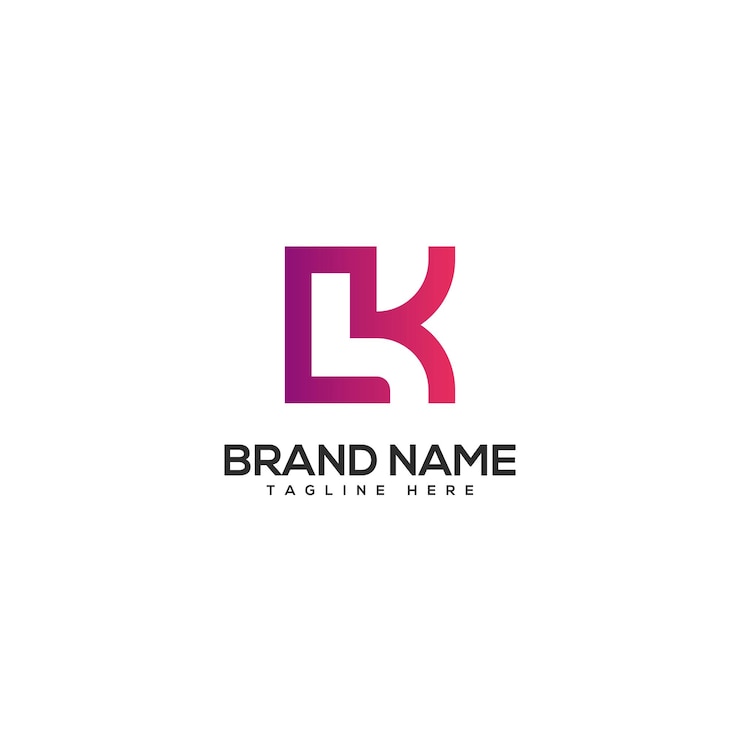 Vector la letra moderna de colores lk kl elemento vectorial del diseño del logotipo iniciales logotipo de la empresa
