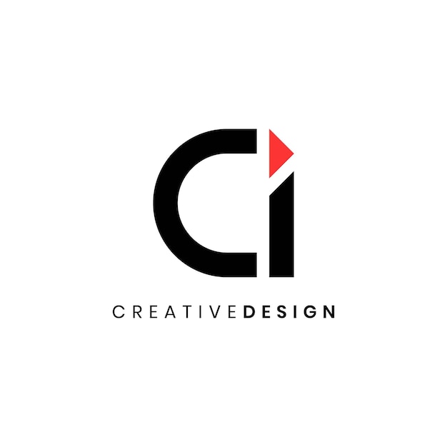 Letra moderna creativa CI con ilustración de vector de logotipo de flecha