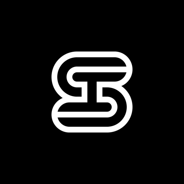 letra moderna y elegante SH o logotipo inicial HS