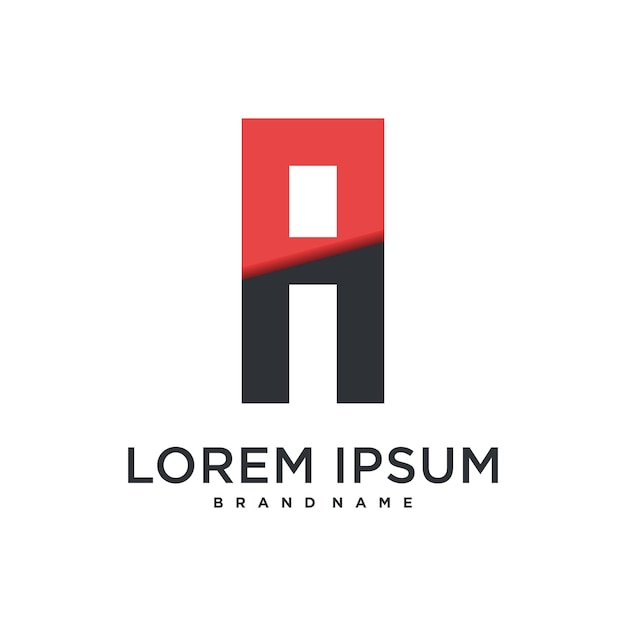 Una letra moderna única un diseño de logotipo Premium Vector