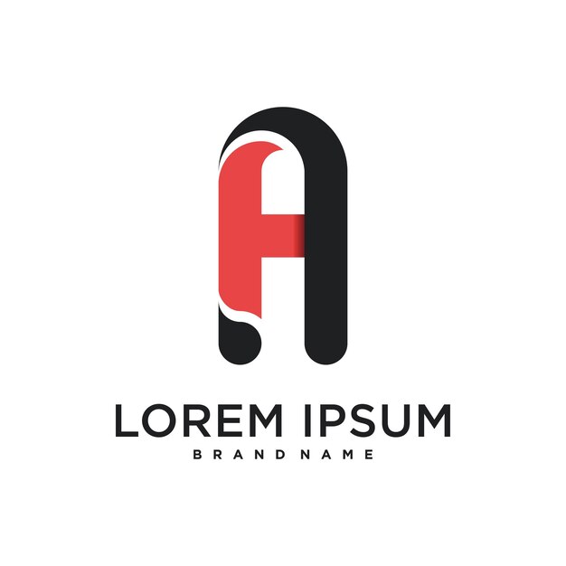 Una letra moderna única un diseño de logotipo Premium Vector