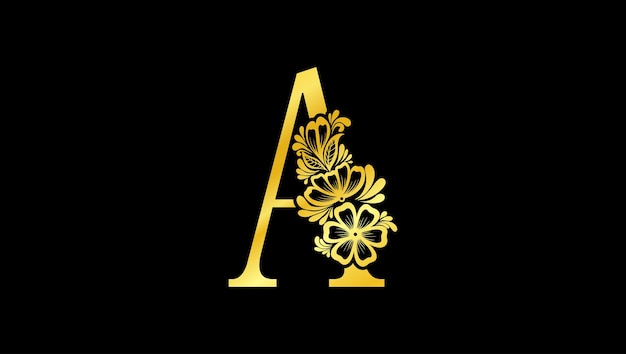 Letra del monograma del alfabeto floral Plantilla de logotipo de las iniciales del monograma