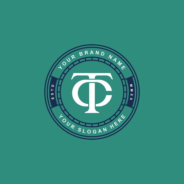 Letra de monograma CT o TC con estilo de enclavamiento, diseño de placa para marca, ropa, ropa, ropa de calle
