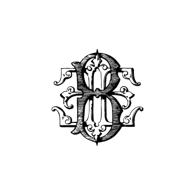 letra monograma diseño de logotipo vintage elegante inicial clásico