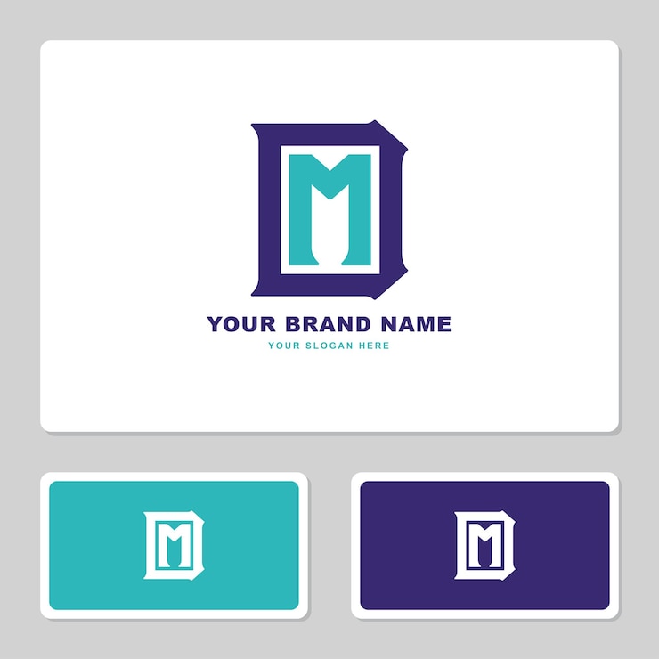 Vector letra de monograma dm o md con estilo moderno bueno para marca, ropa, ropa, ropa de calle