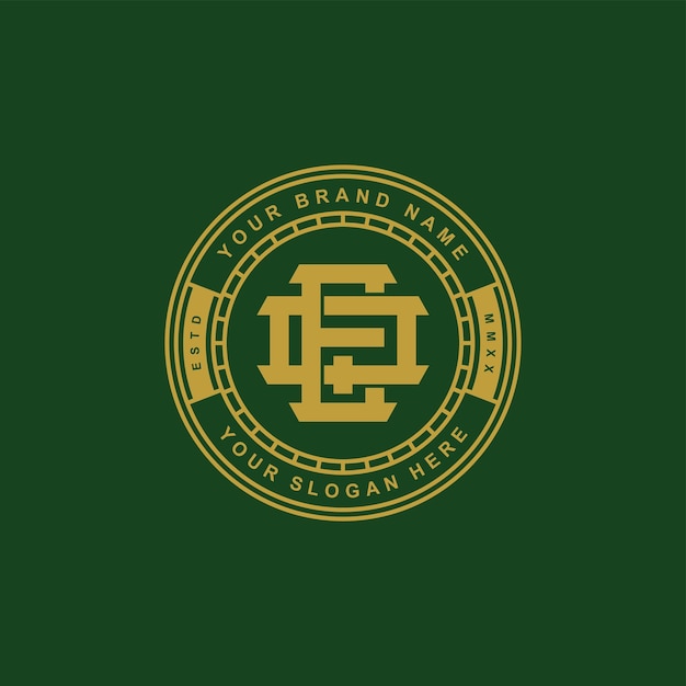Letra de monograma EQ o QE con diseño de insignia de estilo interlock para ropa de marca ropa de calle