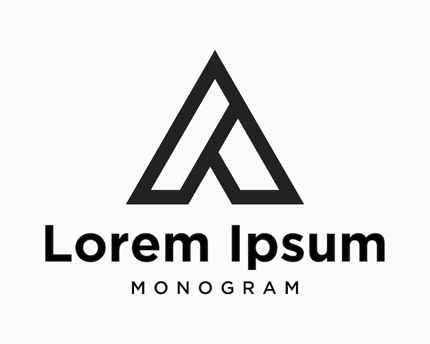 Letra A Monograma Forma de triángulo Estilo Moderno Símbolo simple Identidad para todos los vectores de diseño empresarial