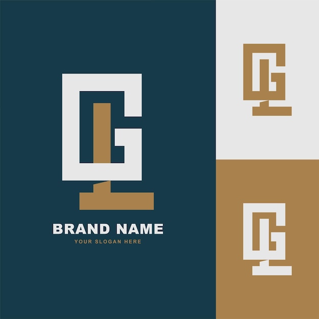 Letra de monograma GL o LG con estilo interlock bueno para ropa de marca streetwear
