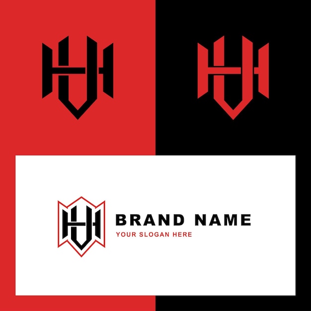 Letra monograma HV o VH con estilo entrelazado, bueno para ropa de marca, ropa de calle