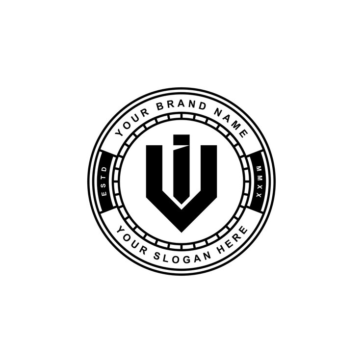 Vector letra monograma iv o vi con diseño de insignia de estilo moderno entrelazado para ropa de marca