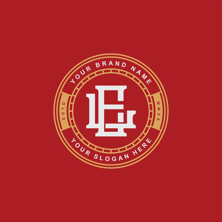 Vector letra de monograma el o le con diseño de insignia de estilo interlock para ropa de marca ropa de calle