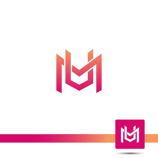 Letra MU, MU Concepto de diseño de logotipo moderno