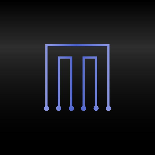 Letra MVector tecnología fuente Alfabeto digital elemento aislado Microchip logo circuito electrónico signo