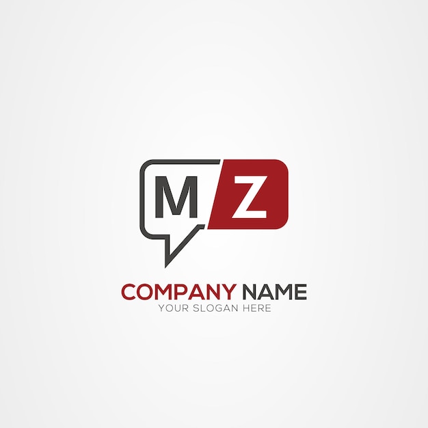 Letra MZ ZM logotipo tecnológico diseño de chat diseño de robot de comunicación diseño de logotipo vectorial