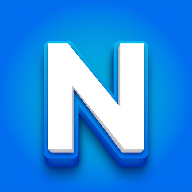 La letra N azul y blanca está sobre un fondo azul.