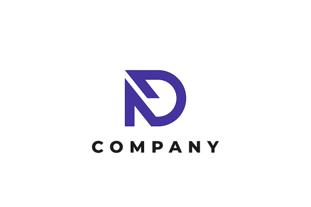 letra n y d negocio logotipo moderno púrpura