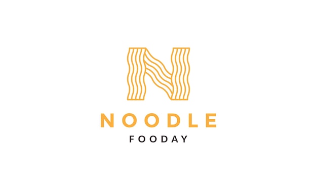 Letra N para fideos logo símbolo vector icono ilustración diseño gráfico