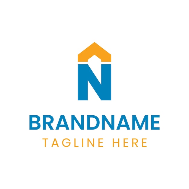 La letra N Home Property Logo representa una casa o una estructura de propiedad