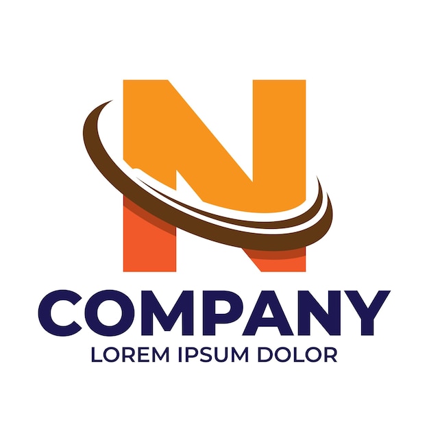 Letra N con ilustración de logotipo moderno mínimo fuente de logotipo creativo de futuro digital urbano minimalista